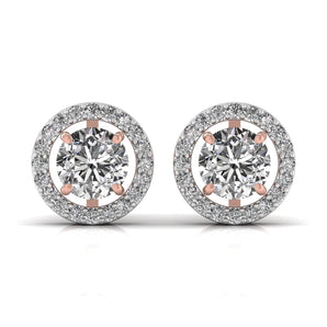 Ivana Jewels Earrings Rose Gold / 14KT 2.5 Carat Centre Round Solitaire Diamond Earring