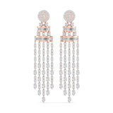 Ivana Jewels Earrings Rose Gold / 14KT 5 Carat Diamond Gold Dangler Earrings
