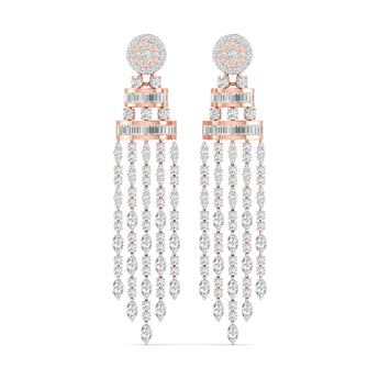 Ivana Jewels Earrings Rose Gold / 14KT 5 Carat Diamond Gold Dangler Earrings