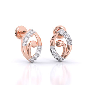 Ivana Jewels Earrings Rose Gold / 14KT Allie Round Diamond Earrings