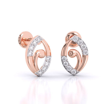 Ivana Jewels Earrings Rose Gold / 14KT Allie Round Diamond Earrings
