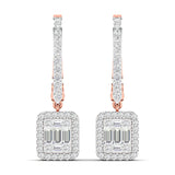 Ivana Jewels Earrings Rose Gold / 14KT Baguette and Round Diamond Earrings