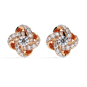 Ivana Jewels Earrings Rose Gold / 14KT Braided Stud Earrings