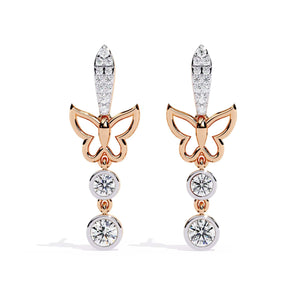 Ivana Jewels Earrings Rose Gold / 14KT Butterfly Charm Earrings