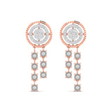 Ivana Jewels Earrings Rose Gold / 14KT Circle Diamond Drop Earrings