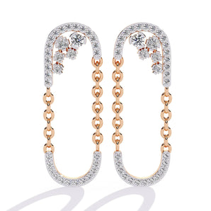 Ivana Jewels Earrings Rose Gold / 14KT Classic Diamond  U-Hoop Earrings
