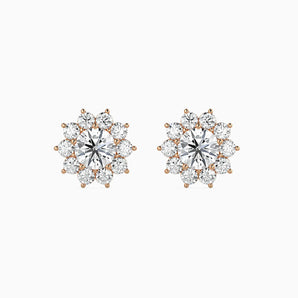 Ivana Jewels Earrings Rose Gold / 14KT Cluster Setting Stud Flower Earring