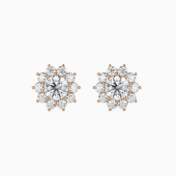 Ivana Jewels Earrings Rose Gold / 14KT Cluster Setting Stud Flower Earring