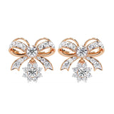 Ivana Jewels Earrings Rose Gold / 14KT Dainty Bow and Crystal Earrings