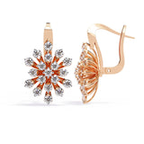 Ivana Jewels Earrings Rose Gold / 14KT Dainty Flower Earrings with Stones
