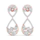 Ivana Jewels Earrings Rose Gold / 14KT Dazzling Pear & Round Diamond Drop Earrings