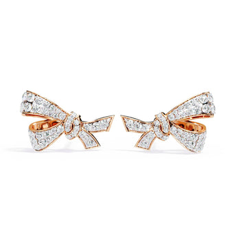 Ivana Jewels Earrings Rose Gold / 14KT Delicate Diamond Bow Earrings