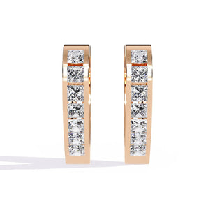 Ivana Jewels Earrings Rose Gold / 14KT Diamond Accent Hoop Earrings