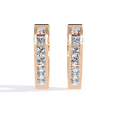 Ivana Jewels Earrings Rose Gold / 14KT Diamond Accent Hoop Earrings