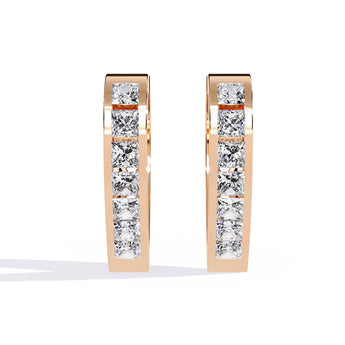 Ivana Jewels Earrings Rose Gold / 14KT Diamond Accent Hoop Earrings