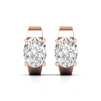 Ivana Jewels Earrings Rose Gold / 14KT Diamond Huggie Earrings in Gold