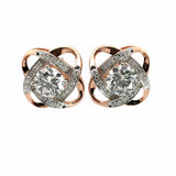 Ivana Jewels Earrings Rose Gold / 14KT Diamond Knot Earrings