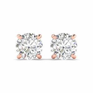 Ivana Jewels Earrings Rose Gold / 14KT Diamond Stud Earrings in Gold
