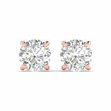 Ivana Jewels Earrings Rose Gold / 14KT Diamond Stud Earrings in Gold