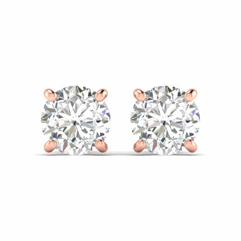 Ivana Jewels Earrings Rose Gold / 14KT Diamond Stud Earrings in Gold