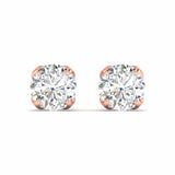 Ivana Jewels Earrings Rose Gold / 14KT Diamond Stud Earrings in Rose Gold