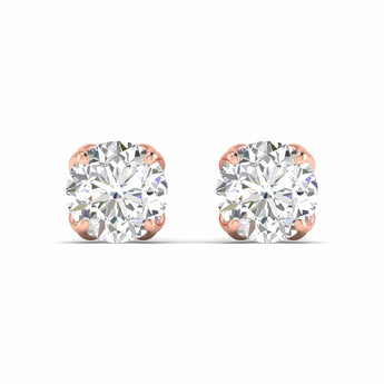 Ivana Jewels Earrings Rose Gold / 14KT Diamond Stud Earrings in Rose Gold