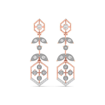 Ivana Jewels Earrings Rose Gold / 14KT Elegant Diamond Drop Earrings