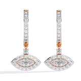 Ivana Jewels Earrings Rose Gold / 14KT Evil Eye Diamond Earrings