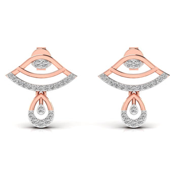 Ivana Jewels Earrings Rose Gold / 14KT Eye Style Round Cut Women's Earring