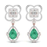 Ivana Jewels Earrings Rose Gold / 14KT Fancy Shape Diamonds & Round Shape Diamonds Earring