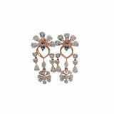 Ivana Jewels Earrings Rose Gold / 14KT Flower Diamond Dangle Earrings