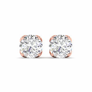 Ivana Jewels Earrings Rose Gold / 14KT Four-Prong Diamond Stud Earrings