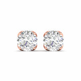 Ivana Jewels Earrings Rose Gold / 14KT Four-Prong Diamond Stud Earrings