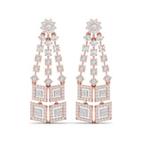 Ivana Jewels Earrings Rose Gold / 14KT Geometric Diamond Dangle Earrings