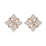 Ivana Jewels Earrings Rose Gold / 14KT Geometric Diamond Stud Earrings