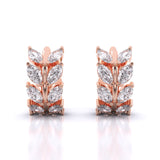 Ivana Jewels Earrings Rose Gold / 14KT Laurel leaf Hoop Huggies Earrings