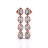 Ivana Jewels Earrings Rose Gold / 14KT Leaf Design Drop Earrings