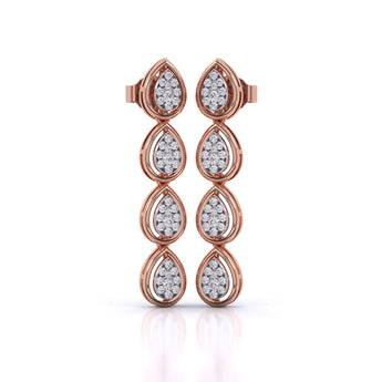 Ivana Jewels Earrings Rose Gold / 14KT Leaf Design Drop Earrings