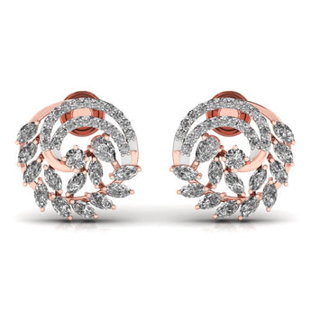 Ivana Jewels Earrings Rose Gold / 14KT Marquise & Pear Fancy Diamonds Studs Earring