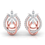 Ivana Jewels Earrings Rose Gold / 14KT Marquise & Round Diamond Knot Earring