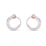 Ivana Jewels Earrings Rose Gold / 14KT Marquise & Round Diamonds Hoop Earring