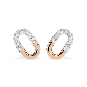 Ivana Jewels Earrings Rose Gold / 14KT Minimalist Oval Diamond Earrings