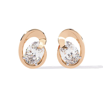 Ivana Jewels Earrings Rose Gold / 14KT Modern Diamond Stud Earrings