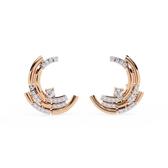 Ivana Jewels Earrings Rose Gold / 14KT Modern Hoop Diamond Earrings
