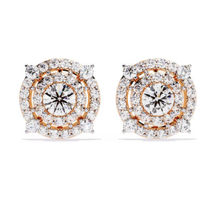 Ivana Jewels Earrings Rose Gold / 14KT Multi-Halo Diamond Earrings