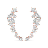 Ivana Jewels Earrings Rose Gold / 14KT Multi-Shape Diamond Climber Earrings