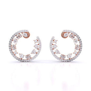 Ivana Jewels Earrings Rose Gold / 14KT Multi Shape Open Hoop Earring