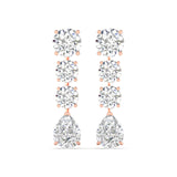 Ivana Jewels Earrings Rose Gold / 14KT Pear and Round Diamond Earrings