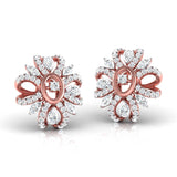 Ivana Jewels Earrings Rose Gold / 14KT Pear, Marquise & Round Diamond Clustered Stud Earrings
