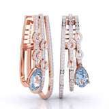 Ivana Jewels Earrings Rose Gold / 14KT Pear Shape Aquamarine Earrings
